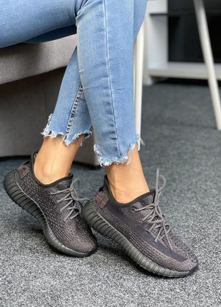 Женские кроссовки adidas yeezy boost 350 black full reflective,кроссовки адидас летние в сетку5 фото