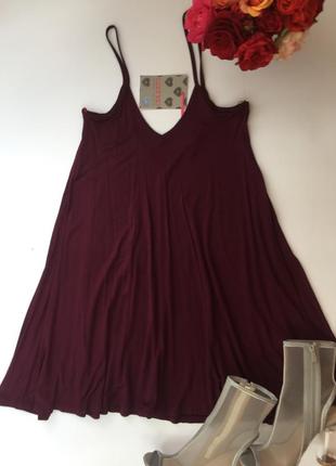 Летнее платье сарафан сливового цвета с полуоткрытой спиной boohoo 💜3 фото