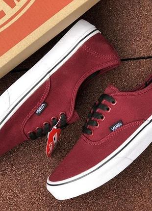 Летние мужские кроссовки-кеды vans🆕кеды ванс🆕бордовые текстильные кеды  унисекс