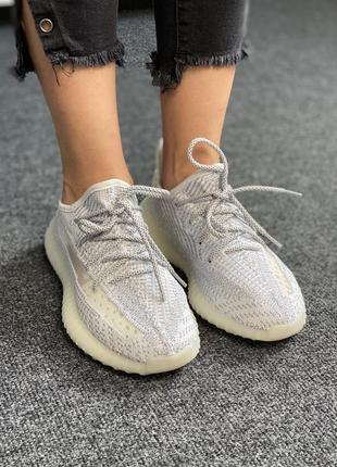 Женские кроссовки adidas yeezy boost 350 static full reflective, кроссовки адидас изи рефлективы8 фото