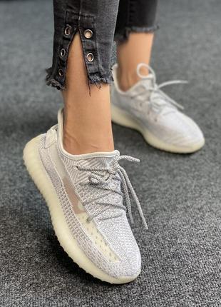 Жіночі кросівки adidas yeezy boost 350 static full reflective, кросівки адідас ізі рефлективы