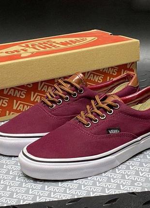 Летние мужские кроссовки-кеды vans🆕кеды ванс🆕бордовые текстильные кеды  унисекс1 фото