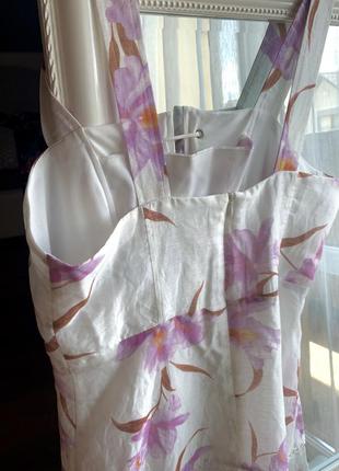 Белый сарафан платье цветочный принт4 фото