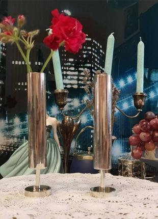 Ретро пара винтажные подсвечники посеребрение маркировка  англия