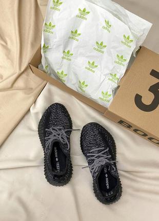 Женские кроссовки adidas yeezy boost 350 black white full reflective, кроссовки адидас изи буст 3506 фото