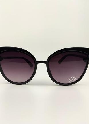 Женские солнцезащитные очки flyby «kitty» черная роговая оправа4 фото