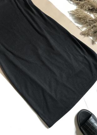 Чёрное платье в рубчик в стиле zara3 фото