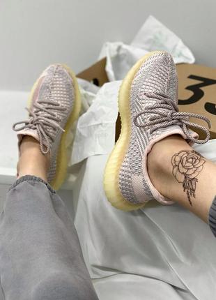 Женские кроссовки adidas yeezy boost 350 synth шнурки reflective,кроссовки адидас изи буст 350 сетку