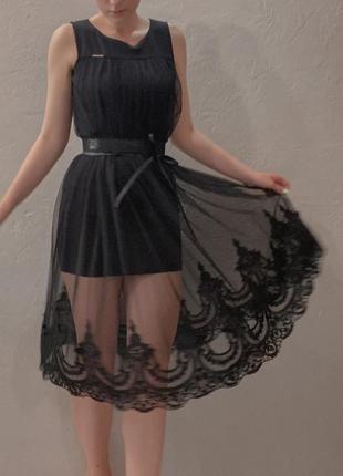 Чёрное мини платье1 фото