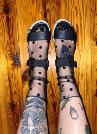 Шкарпетки шкарпетки чорні горох сітка ажурні під туфлі, босоніжки, кросівки4 фото