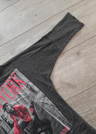 Н&м реглан кофта лонгслив с принтом в полоску рукав 3/4 на девочку р.146 - 152 см