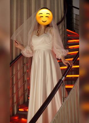 Свадебное платье +накидка бохо2 фото