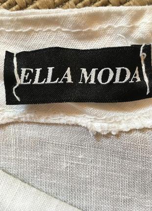 Необыкновенное белое платье льняное миди ella moda италия8 фото