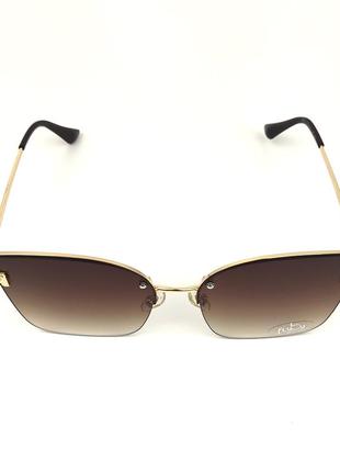 Солнцезащитные очки flyby kitty с коричневой металлической оправой3 фото