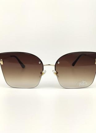 Солнцезащитные очки flyby kitty с коричневой металлической оправой4 фото