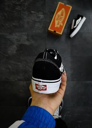 Кеды женские, мужские vans old skool fire черно-белые (ванс олд скул, вансы, кроссовки, унисекс)4 фото