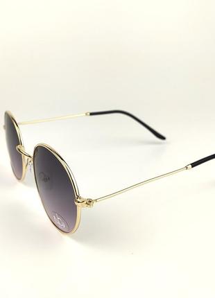 Солнцезащитные очки flyby «lolipop» с золотой металлической оправой3 фото