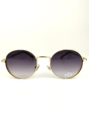Солнцезащитные очки flyby «palm» в золотой металлической оправе1 фото