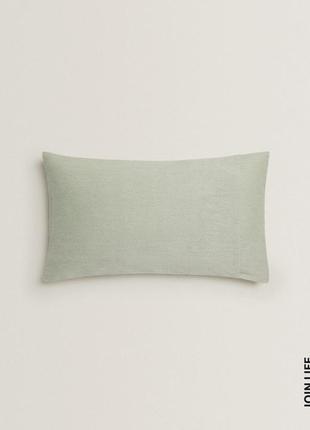 Zara home однотонный хлопковый чехол для декоративной подушки 30х50 см3 фото