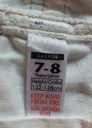 Белая джинсовая юбка на девочку 6-7 лет, 122-128, 100% хлопок6 фото