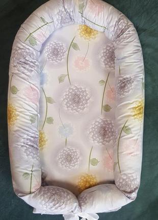 Кокон-позиционер для новорожденных со съемным чехлом и матрасом одуванчики