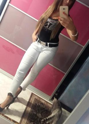 Летние штаны белые котон джинс кружево м/28 m/291 фото