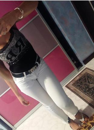 Летние штаны белые котон джинс кружево м/28 m/296 фото