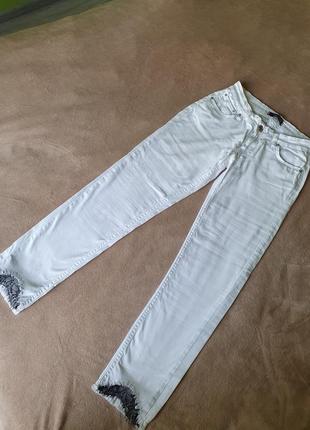 Летние штаны белые котон джинс кружево м/28 m/294 фото