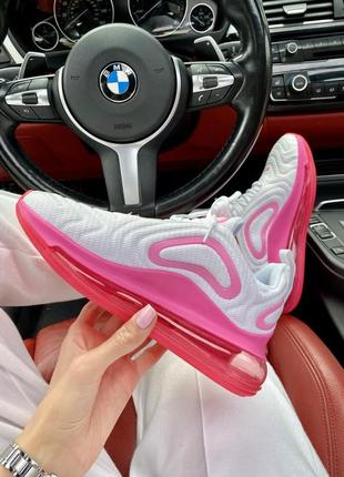 Красивейшие женские кроссовки nike air max 720 белые с малиновым4 фото