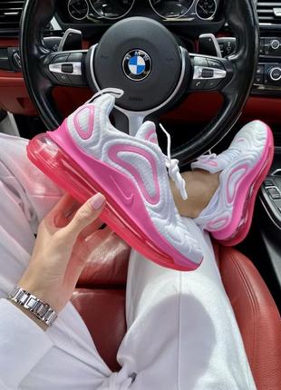 Красивейшие женские кроссовки nike air max 720 белые с малиновым5 фото