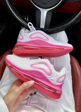 Красивейшие женские кроссовки nike air max 720 белые с малиновым2 фото