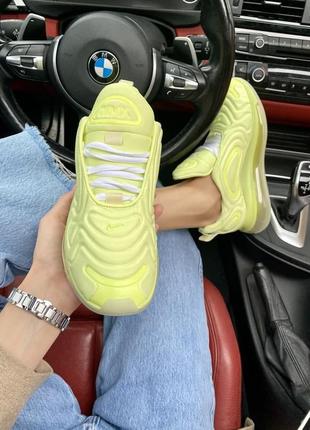 Прекрасные женские кроссовки nike air max 720 лимонные жёлтые3 фото