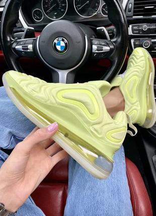 Прекрасные женские кроссовки nike air max 720 лимонные жёлтые7 фото