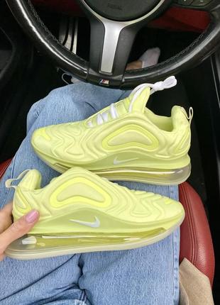 Прекрасные женские кроссовки nike air max 720 лимонные жёлтые4 фото