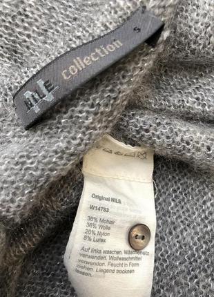 Пушистый,мохер кардиган реглан,серый с люрексом,шерсть,премиум бренд3 фото