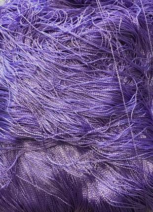 Фиолетовые шторы-нити со стеклярусом2 фото