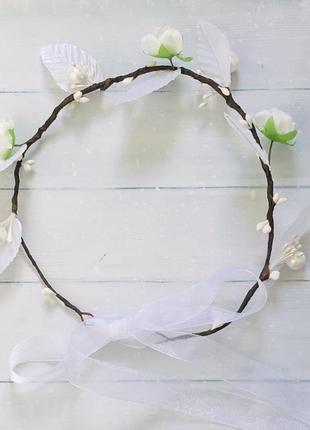 Віночок для фотосесії білий з трояндами