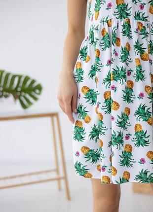 Сарафан в тропический принт с ананасами4 фото