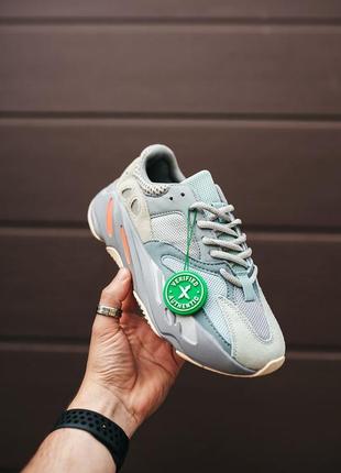 Yeezy boost 700 inertia "grey" рефлективные мужские серо голубые кроссовки унисекс / чоловічі рефлективні кросівки7 фото