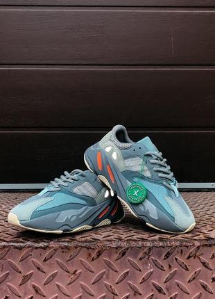 Yeezy boost 700 inertia "grey" рефлективные мужские серо голубые кроссовки унисекс / чоловічі рефлективні кросівки10 фото