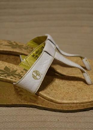Открытые фирменные шлепанцы на высокой танкетке timberland сша 8 m.