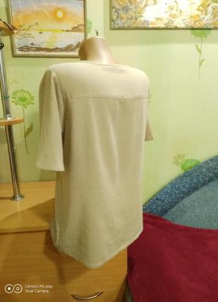 Красивая блузка-вискозная жатка-кружево-беж-m-l-bonprix6 фото