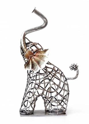 Статуэтка интерьерная из металла слон ручная работа