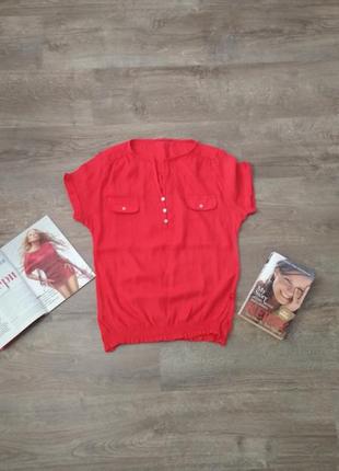 Блуза красная на резинке, размер 42
