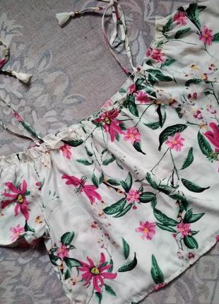 Легка вільна блуза топ кроптоп