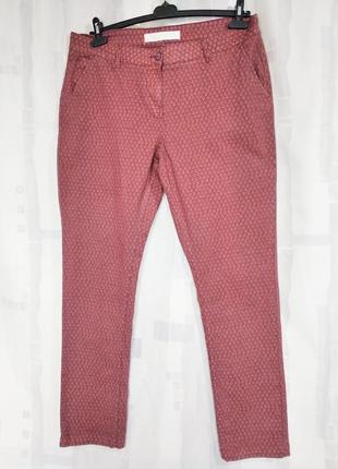 Классные стрейчевые брюки в мелкий принт, 98% хлопка6 фото