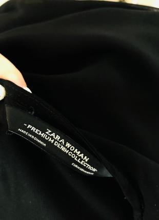 Zara длинное чёрное платье шифон3 фото