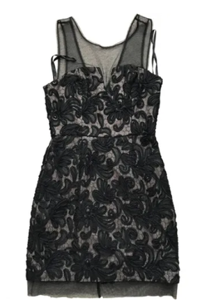 Черное мини платье кружевное, гипюр, кружево, нарядное, вечернее1 фото