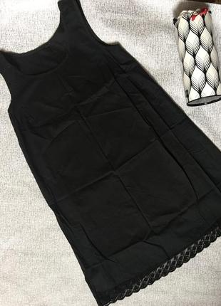 Ночная рубашка чёрная нижнее платье хлопковое ✅m&s - м.1 фото