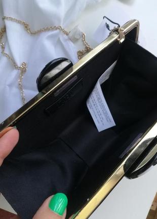 Новый чёрный кожаный клатч сумка через плечо zara6 фото